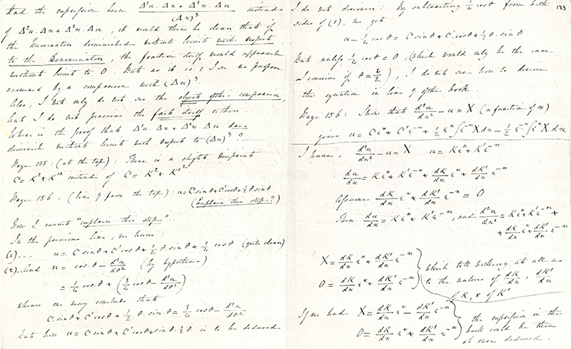 A calculus letter written by Ada Lovelace