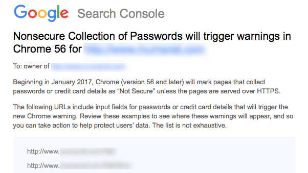 Chrome 56 warning