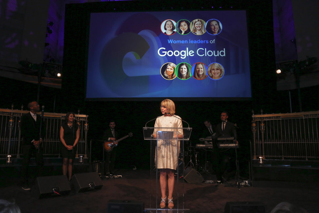 Diane Bryant, chief operating officer at Google Cloud, delivering her speech at the inaugural Women in IT Awards USA