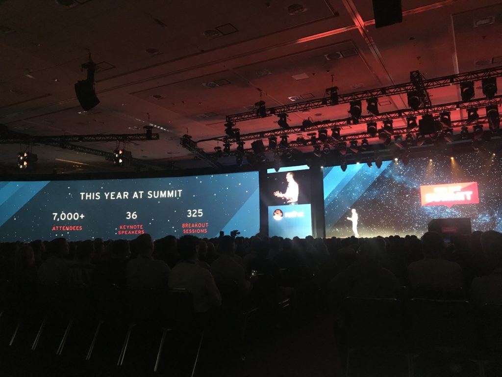 Jim Whitehurst, CEO of Red Hat during his keynote speech at Red Hat Summit in San Francisco